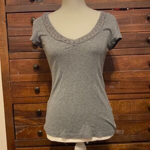Express Brand v-neck top with rhinestones all around neckline.  Size Small